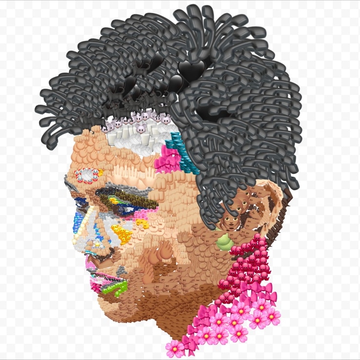 Floral mosaic portrait