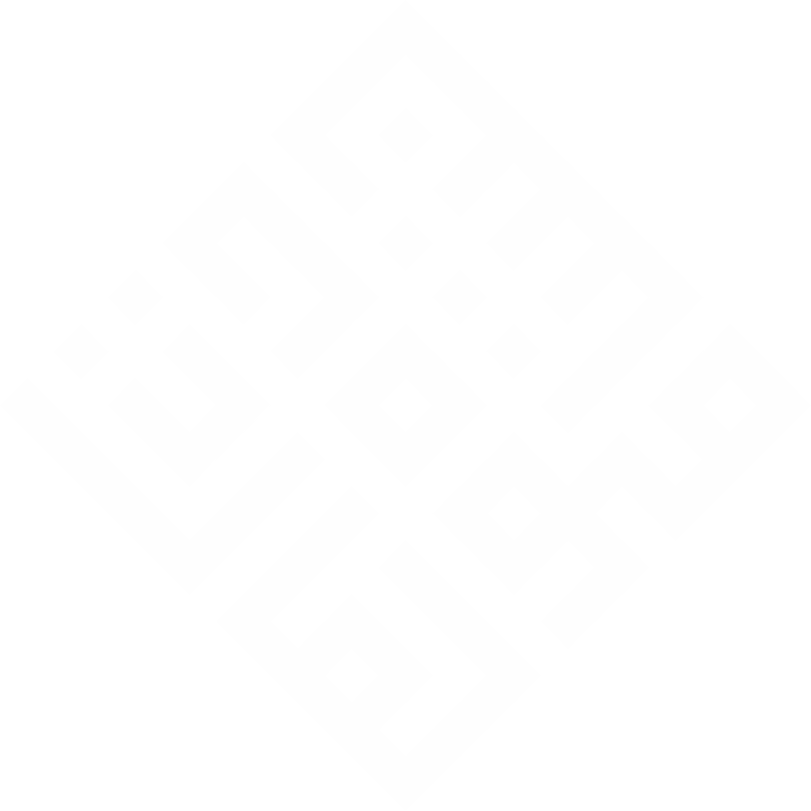 Kufi calligraphy as a white diamond on black