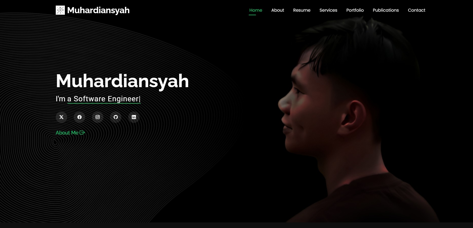 Personal website screenshot
